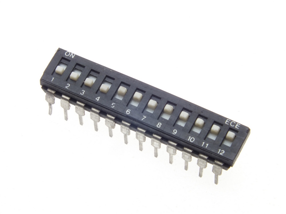 DIP   SWITCHE 12PIN BLACK