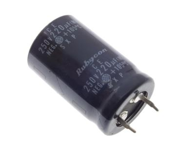 E 220UF/250V 18*30MM LONG PIN