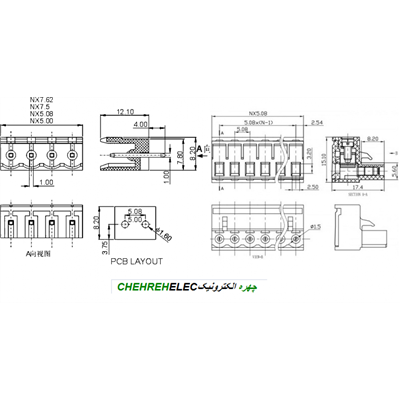 PTR-8P-8 کانکتور فونیکس 8 پین صاف